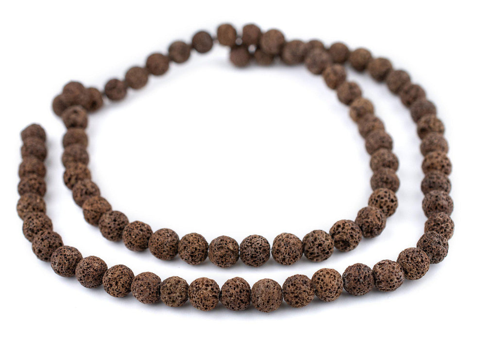 Brown Volcanic Lava Beads (10mm) - The Bead Chest