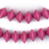 Magenta Bicone Natural Wood Beads (10x15mm)