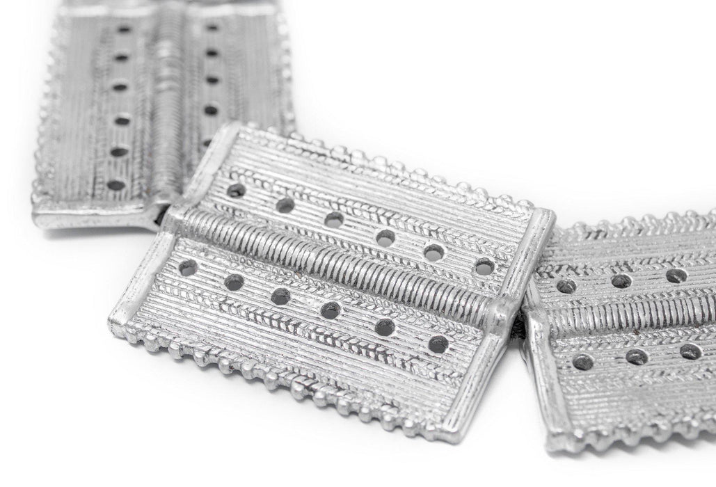 Aluminum Rectangular Dotted Baule Beads (54x41mm) - The Bead Chest