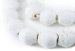 Jumbo White Bicone Recycled Glass Beads (24mm) - The Bead Chest