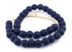 Indigo Blue Recycled Glass Beads (18mm) - The Bead Chest