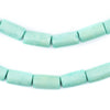 Pistachio Green Tube Natural Wood Beads (15x8mm)