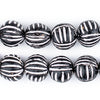 Terracotta Black & White Scratch Beads (16mm)