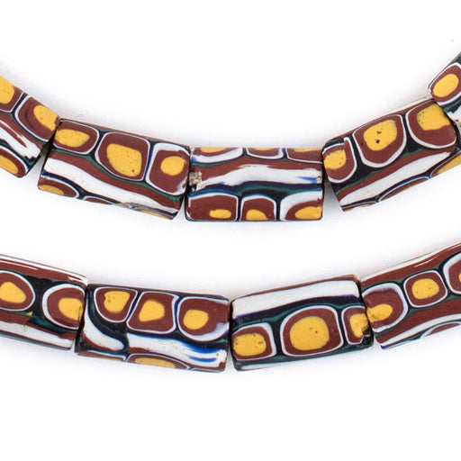 White Stripe Antique Matching Venetian Millefiori Trade Beads - The Bead Chest