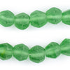 Green Sea Glass Java Faceted Bicone Beads