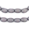 Grey Oval Natural Wood Beads (15x10mm)