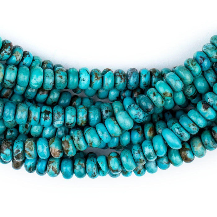 Blue Turquoise Rondelle Beads (6mm) - The Bead Chest
