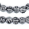 Terracotta Black & White Scratch Beads (12mm)