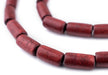 Cherry Red Tube Natural Wood Beads (15x8mm) - The Bead Chest