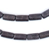 Dark Grey Tube Natural Wood Beads (15x8mm)