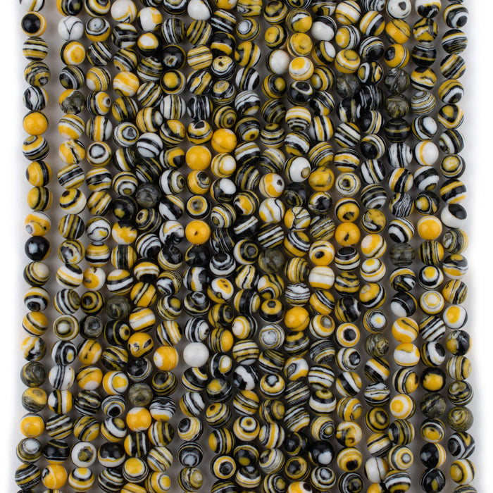 Yellow Lace Malachite Beads (4mm) - The Bead Chest