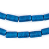 Azul Blue Tube Natural Wood Beads (15x8mm)
