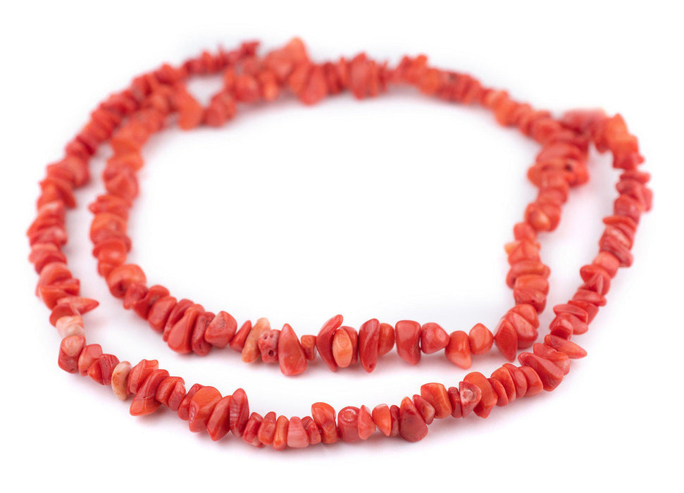 Scarlet Red Coral Chip Beads (7-9mm) - The Bead Chest