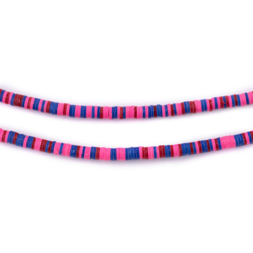 Pink Blue Medley Phono Record Vinyl Beads (3mm) - The Bead Chest