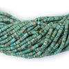 Green Turquoise Afghan Stone Cylinder Beads (3mm)