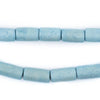 Light Blue Tube Natural Wood Beads (15x8mm)