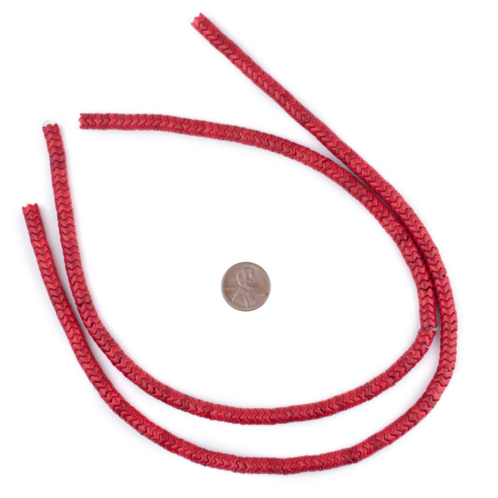 Crimson Red Snake Beads (6mm) - The Bead Chest