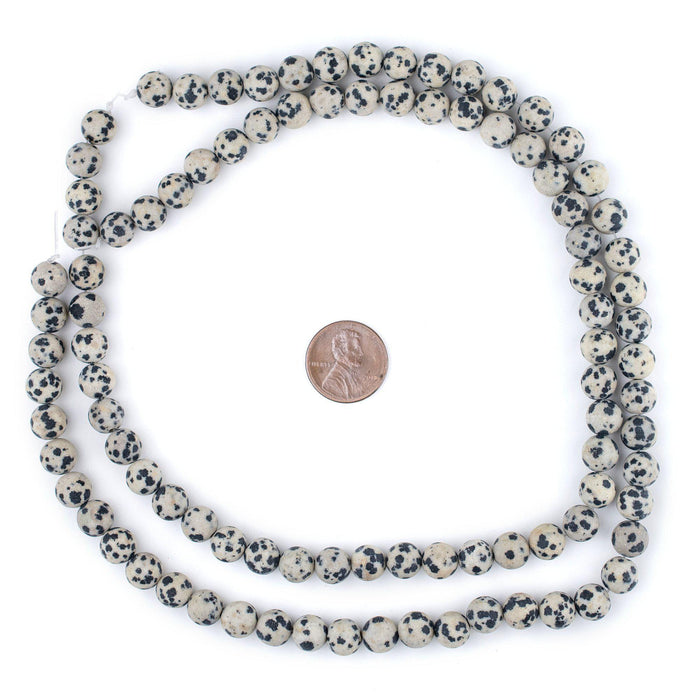 Matte Round Dalmatian Jasper Beads (8mm) - The Bead Chest