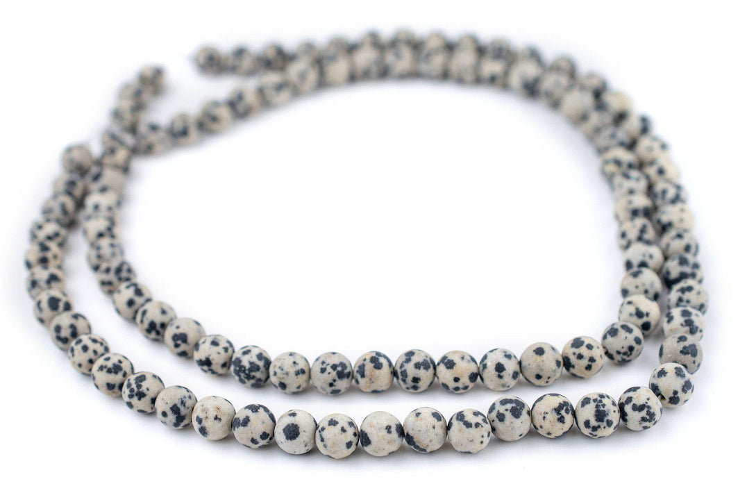 Matte Round Dalmatian Jasper Beads (8mm) - The Bead Chest