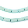 Mint Green Tube Natural Wood Beads (15x8mm)