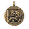 Brass Circular Lion of Judah Pendant