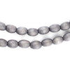 Grey Oval Natural Wood Beads (9x6mm)