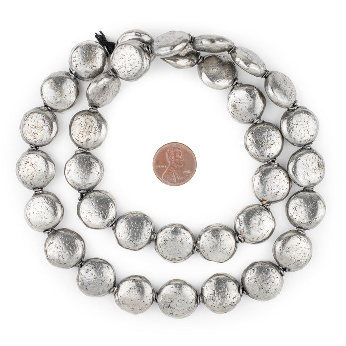 Silver Circular Tribal Hollow Beads (18mm) - The Bead Chest