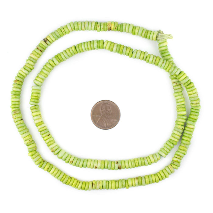 Jade Green Bone Button Beads (6mm) - The Bead Chest