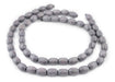 Grey Oval Natural Wood Beads (15x10mm) - The Bead Chest
