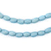 Light Blue Oval Natural Wood Beads (9x6mm) - The Bead Chest