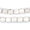 Matte Round White Calcutta-Style Stone Beads (12mm)
