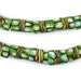 Green Flower Antique Round and Rectangle Venetian Millefiori Trade Beads - The Bead Chest