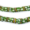 Green Flower Antique Round and Rectangle Venetian Millefiori Trade Beads