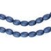 Cobalt Blue Oval Natural Wood Beads (9x6mm) - The Bead Chest