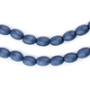 Cobalt Blue Oval Natural Wood Beads (9x6mm)