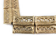 Criss-Cross Pattern Rectangular Baule Brass Beads (30x25mm) - The Bead Chest