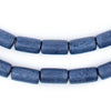 Cobalt Blue Tube Natural Wood Beads (15x8mm)