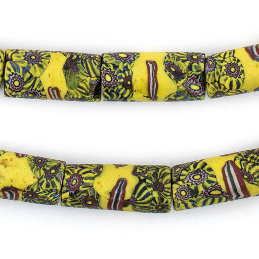 Yellow Flower Antique Matching Venetian Millefiori Trade Beads - The Bead Chest