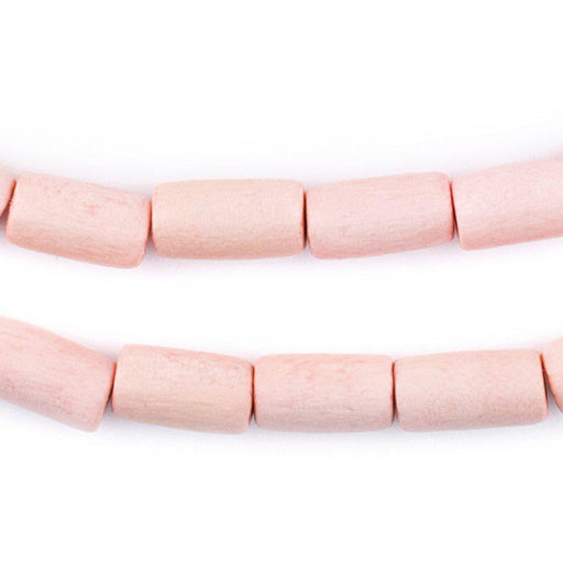 Pink Tube Natural Wood Beads (15x8mm) - The Bead Chest