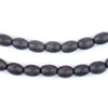 Dark Grey Oval Natural Wood Beads (9x6mm)