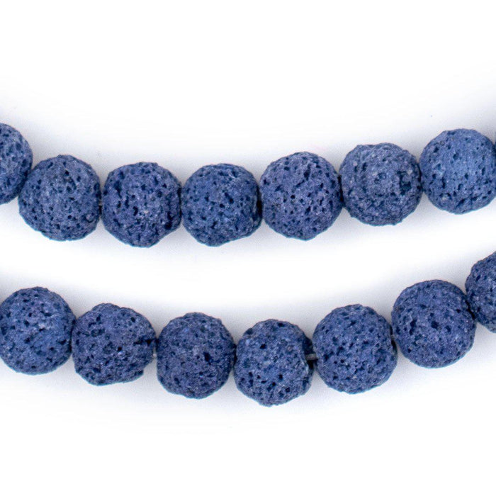 Indigo Blue Volcanic Lava Beads (10mm) - The Bead Chest