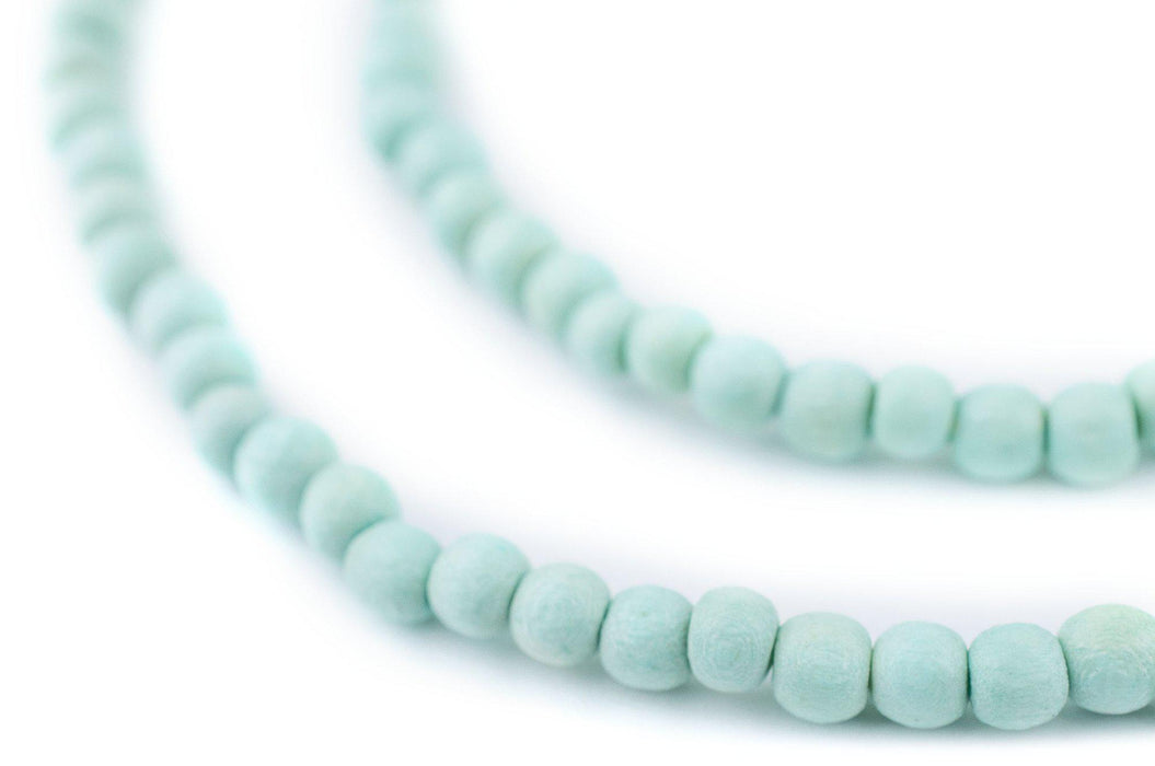 Mint Green Nugget Natural Wood Beads (5mm) - The Bead Chest