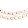 Cream Oval Natural Wood Beads (9x6mm)