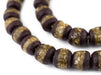 Dark Brown Kente Krobo Beads (14mm) - The Bead Chest