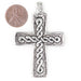 Traditional Silver Ethiopian Coptic Cross Pendant (60x40mm) - The Bead Chest