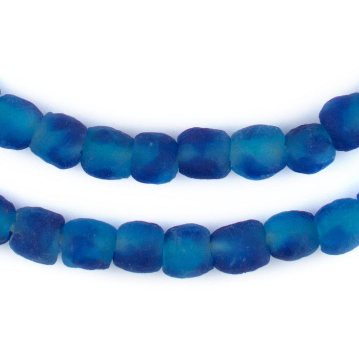 Aqua Swirl Recycled Glass Beads (9mm) - The Bead Chest