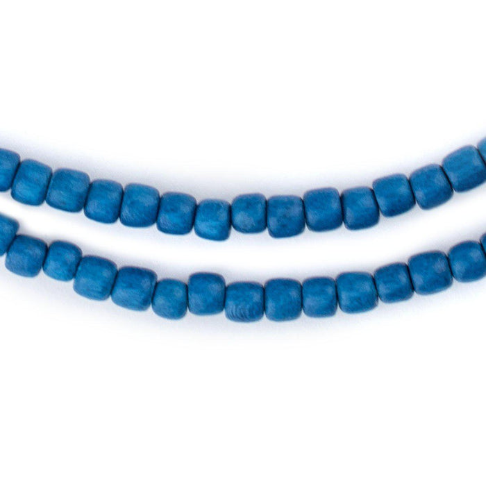 Azul Blue Nugget Natural Wood Beads (5mm) - The Bead Chest
