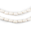 White Oval Natural Wood Beads (9x6mm)