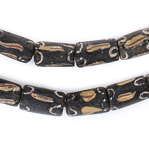 Black Flame Matching Venetian Antique Trade Beads - The Bead Chest