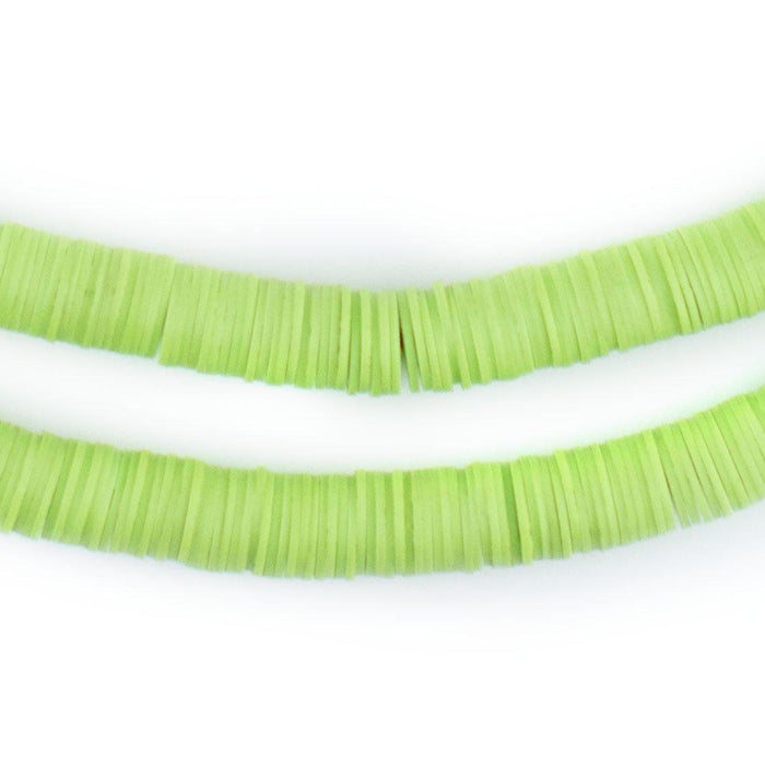 Lime Green Vinyl Phono Record Beads (8mm) - The Bead Chest